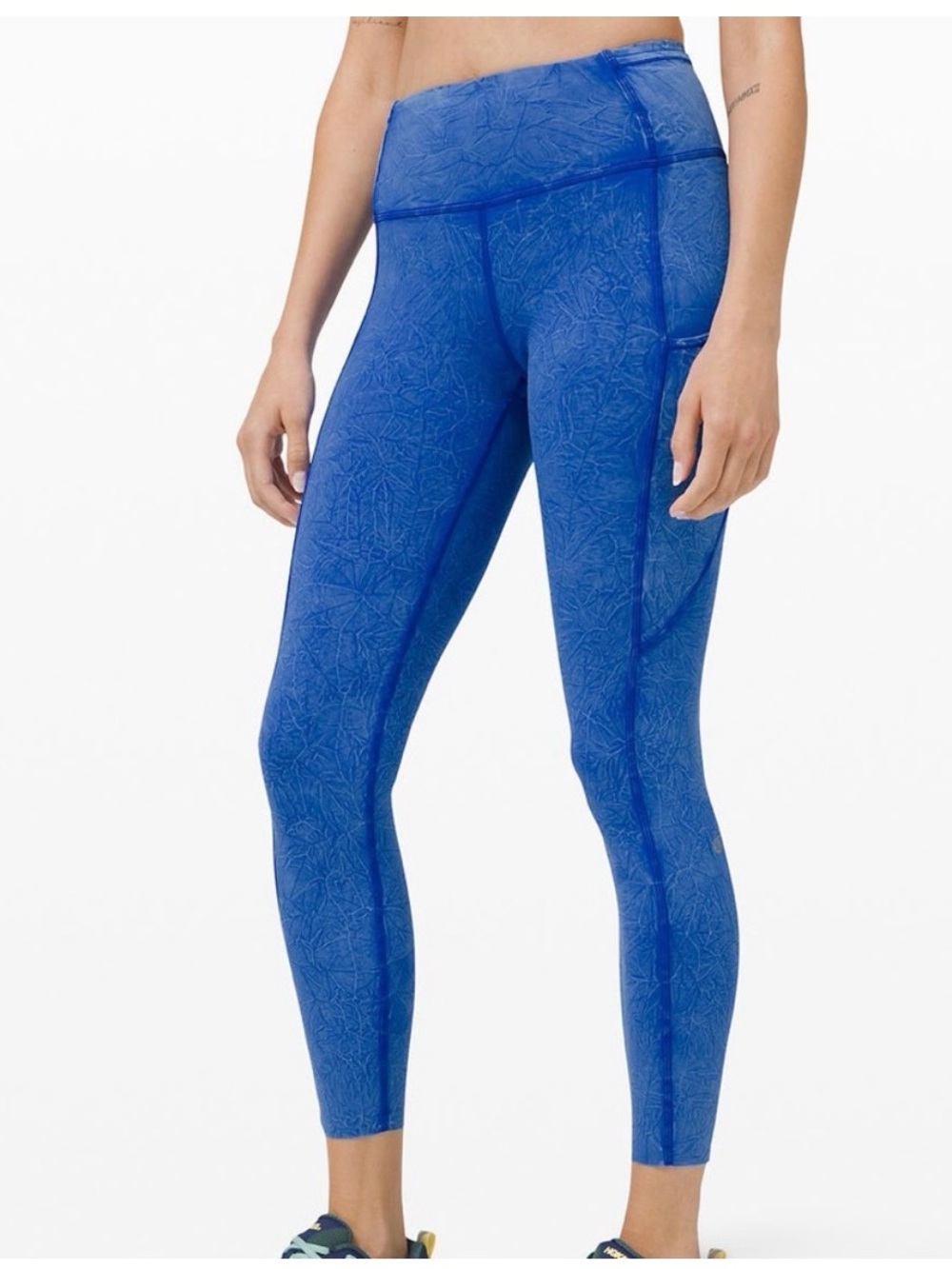 Lululemon High-Rise Blue Printed Active Leggings